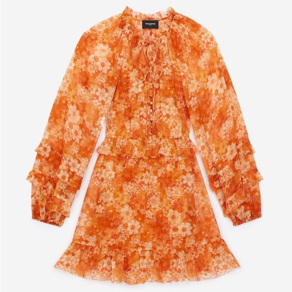 The Kooples Orange Floral Kids Dress